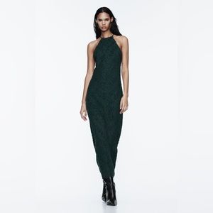 Zara Halter Dress with Fringe M